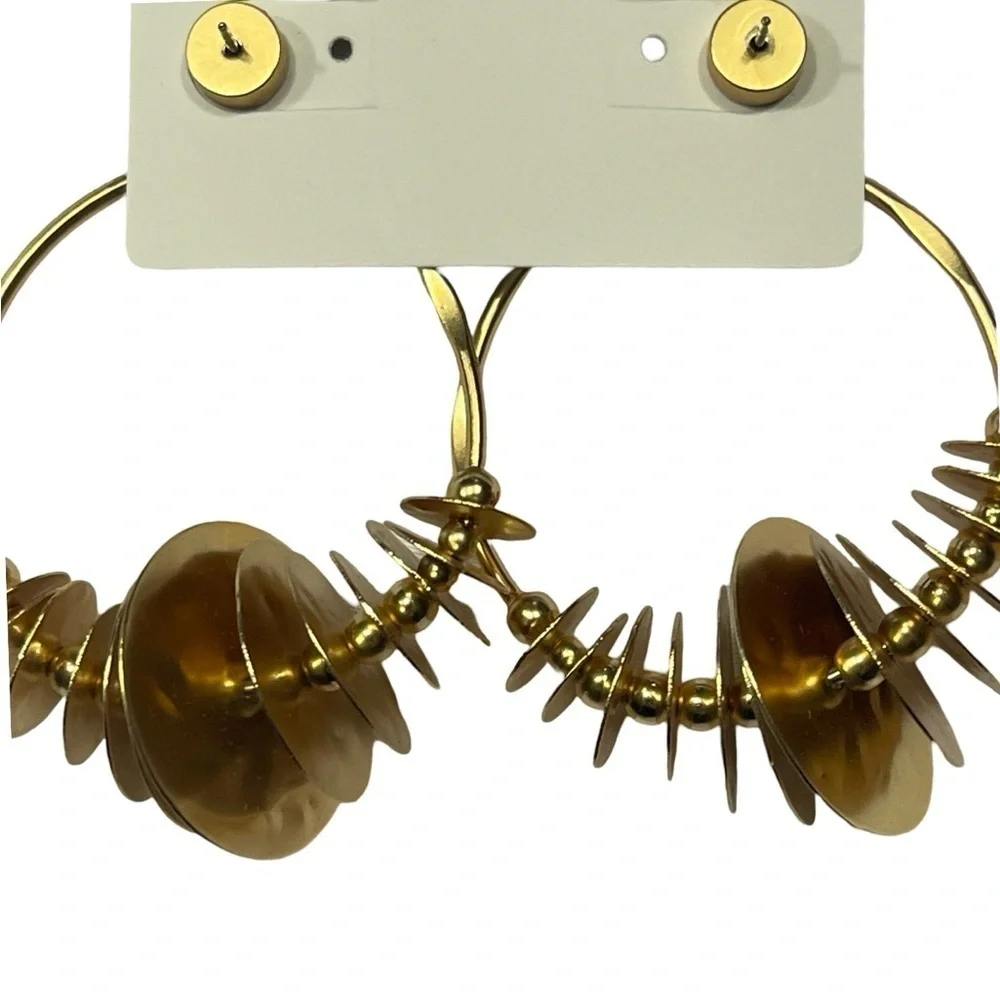 NWT Chico’s Drop Hoops in Gold Tone